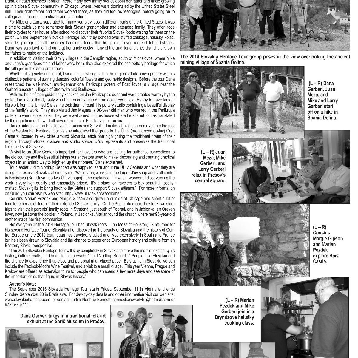 2014 Slovakia Heritage Tour in the&nbsp;News