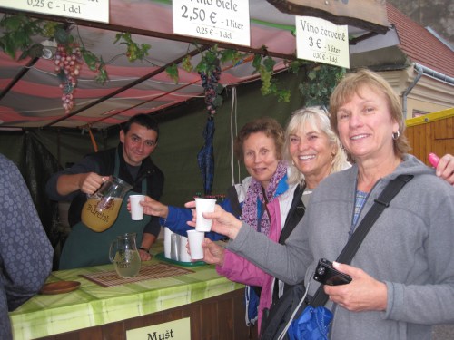 Sampling the new wine at the Modra-Pezinok Fest